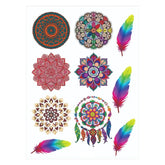 Multi Color Mehndi Stickers, Temporary Henna Tattoos